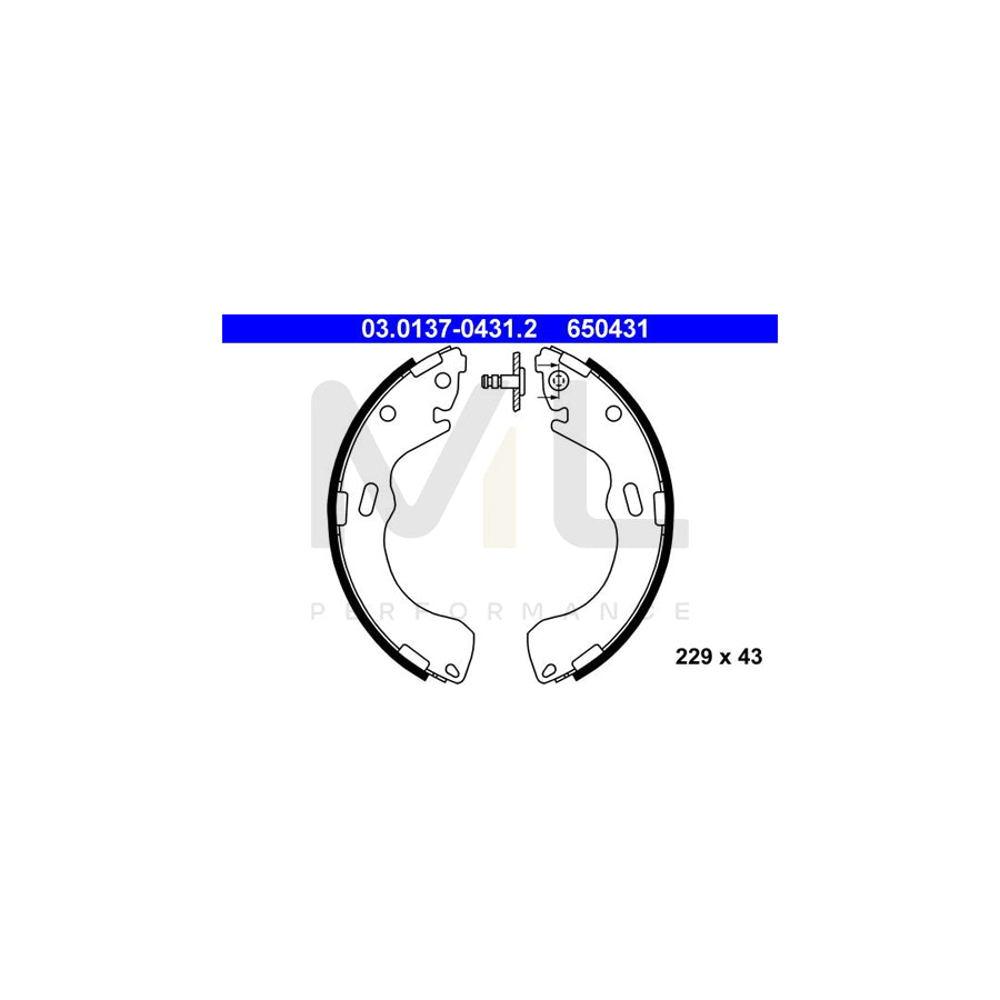 ATE 03.0137-0431.2 Brake Shoe Set without lever | ML Performance Car Parts