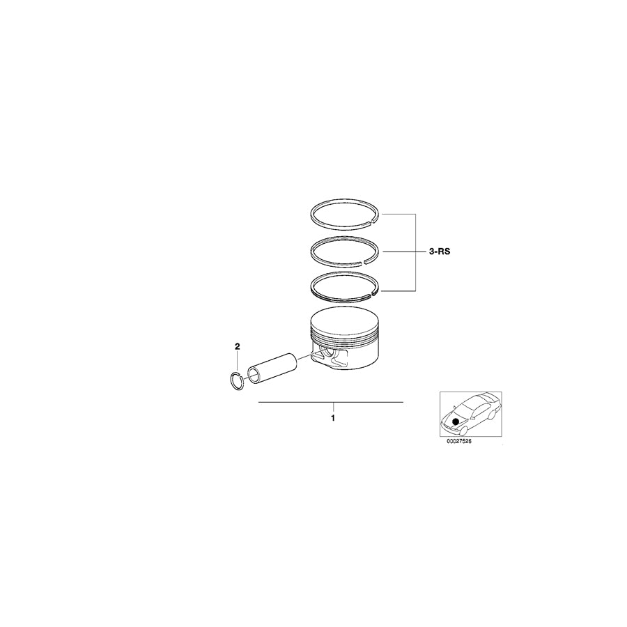 Genuine BMW 11257843748 E39 E52 Mahle Piston 93,990mm (Inc. M5 & Z8) | ML Performance UK Car Parts