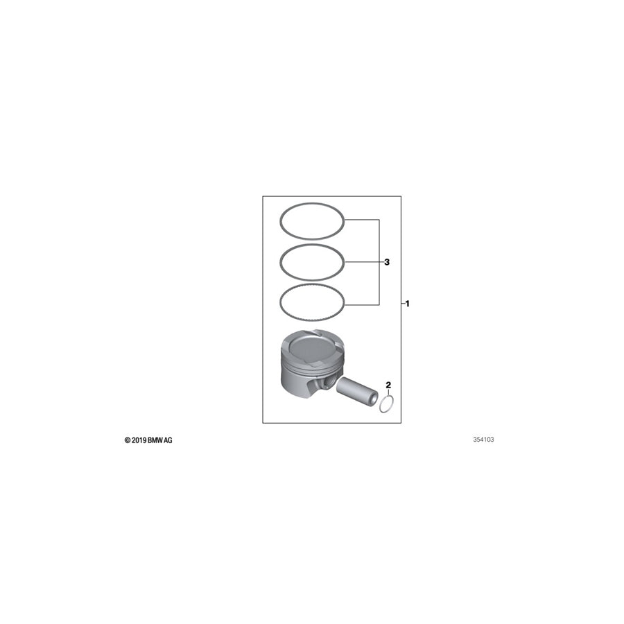 Genuine BMW 11258519401 F23 F48 F34 Piston 84,195mm (Inc. Cooper D, 218d & 316d) | ML Performance UK Car Parts