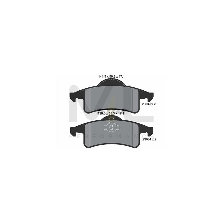 TEXTAR 2333901 Brake pad set not prepared for wear indicator | ML Performance Car Parts