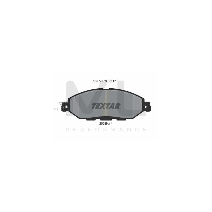 TEXTAR 2558901 Brake pad set not prepared for wear indicator | ML Performance Car Parts