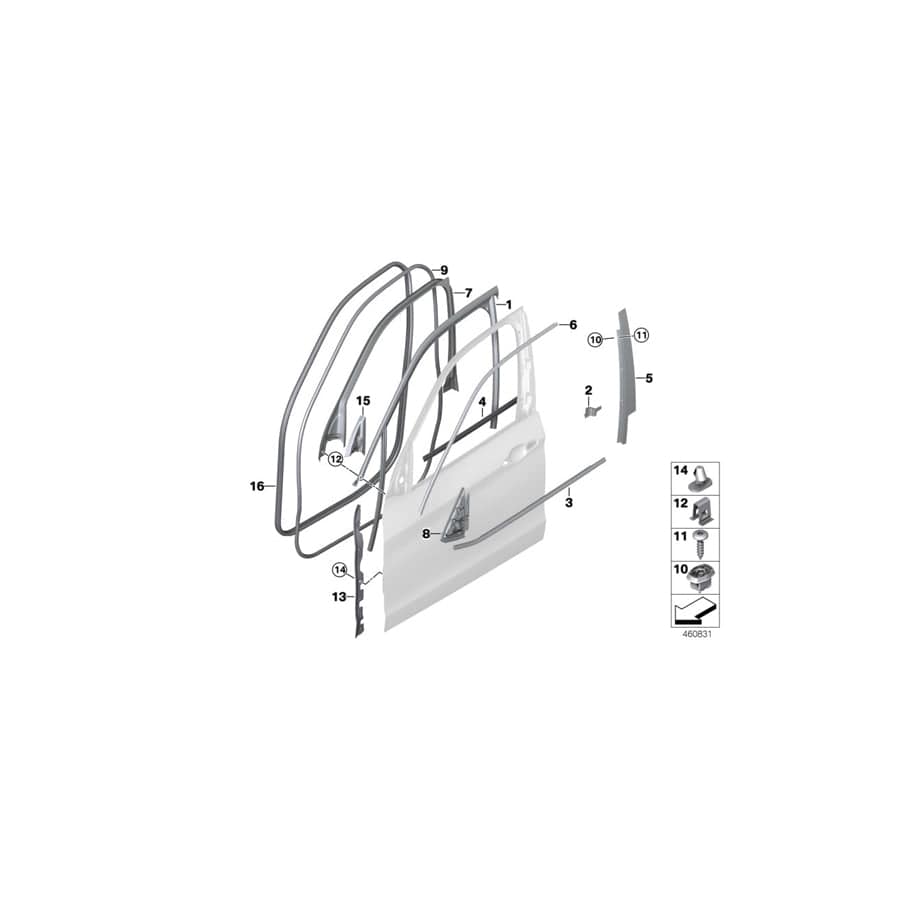 Genuine BMW 51317289632 F15 Trim, Window Frame, Upper, Door Fr Right CHROM (Inc. X5) | ML Performance UK Car Parts