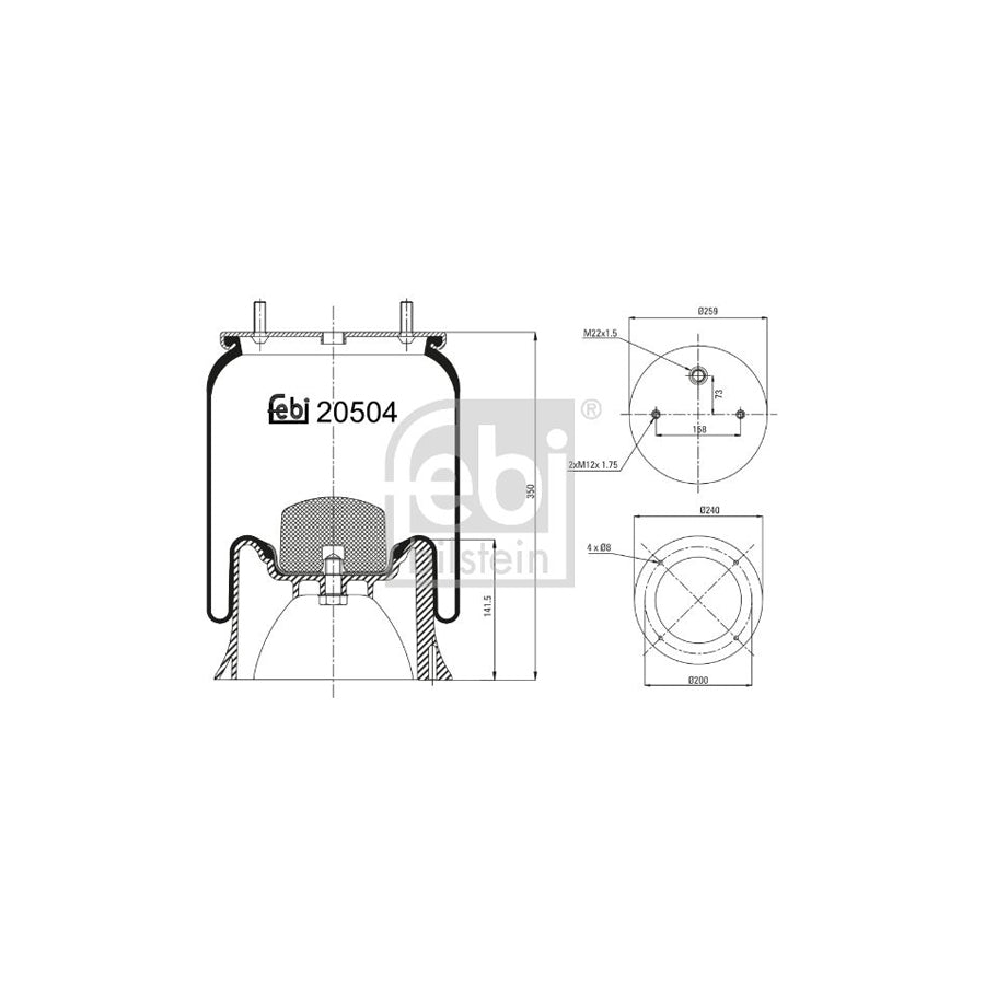 Febi Bilstein 20504 Boot, Air Suspension