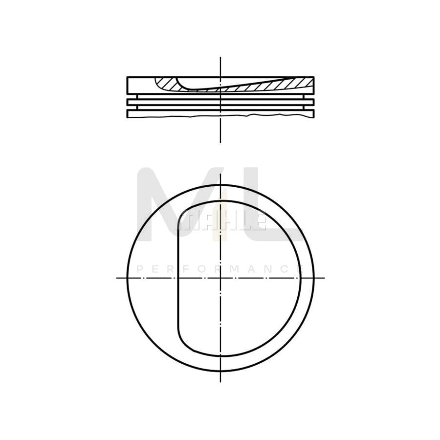 MAHLE ORIGINAL 489 12 00 Piston 92,0 mm, with piston rings, with piston ring carrier, without cooling duct | ML Performance Car Parts