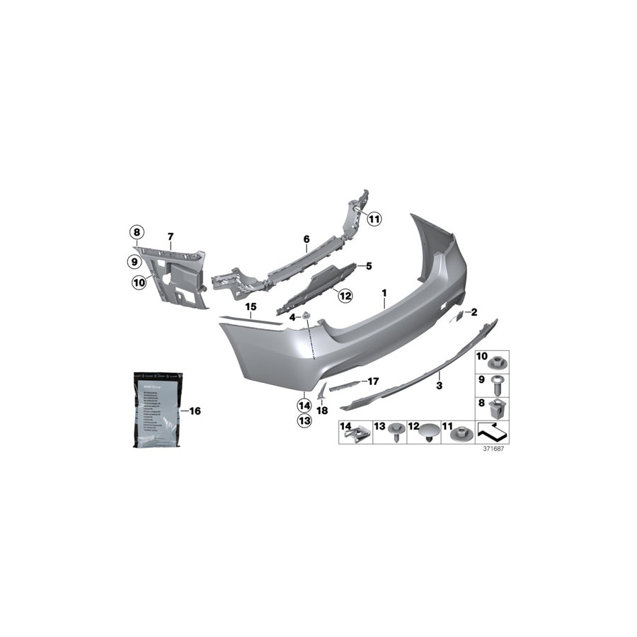 Genuine BMW 51128055984 F80 F80 Guide For Bumper, Side, Right (Inc. M3) | ML Performance UK Car Parts