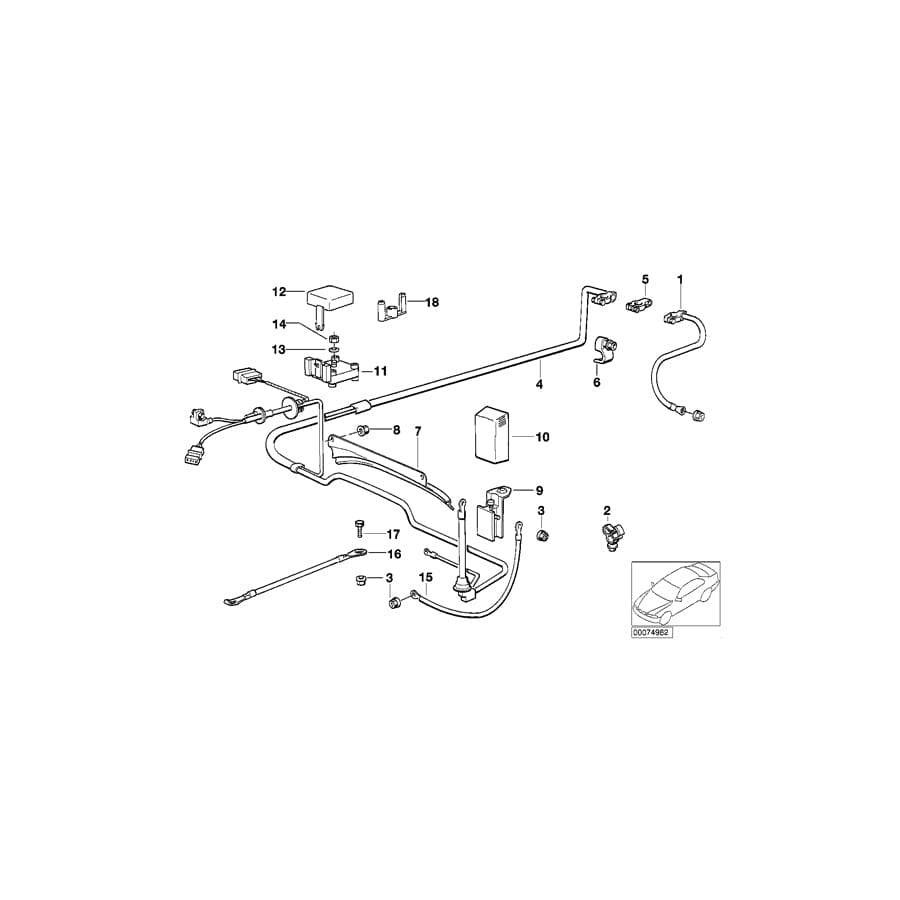 Genuine BMW 12421714335 E34 E32 Cable Starter B+ (Inc. 735iL) | ML Performance UK Car Parts