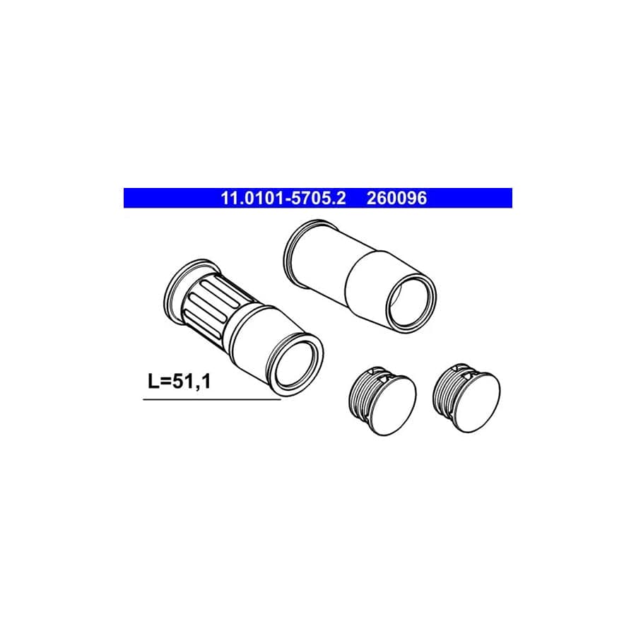 ATE 11.0101-5705.2 Guide Sleeve Kit, Brake Caliper