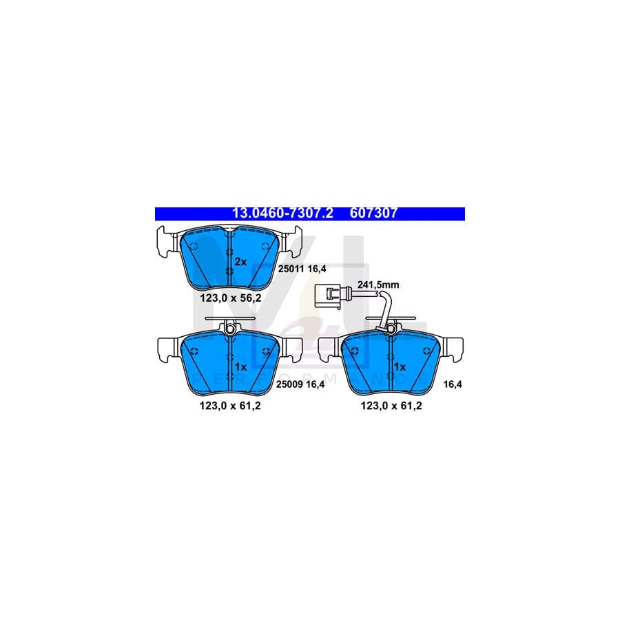 ATE 13.0460-7307.2 Brake pad set with integrated wear warning contact | ML Performance Car Parts