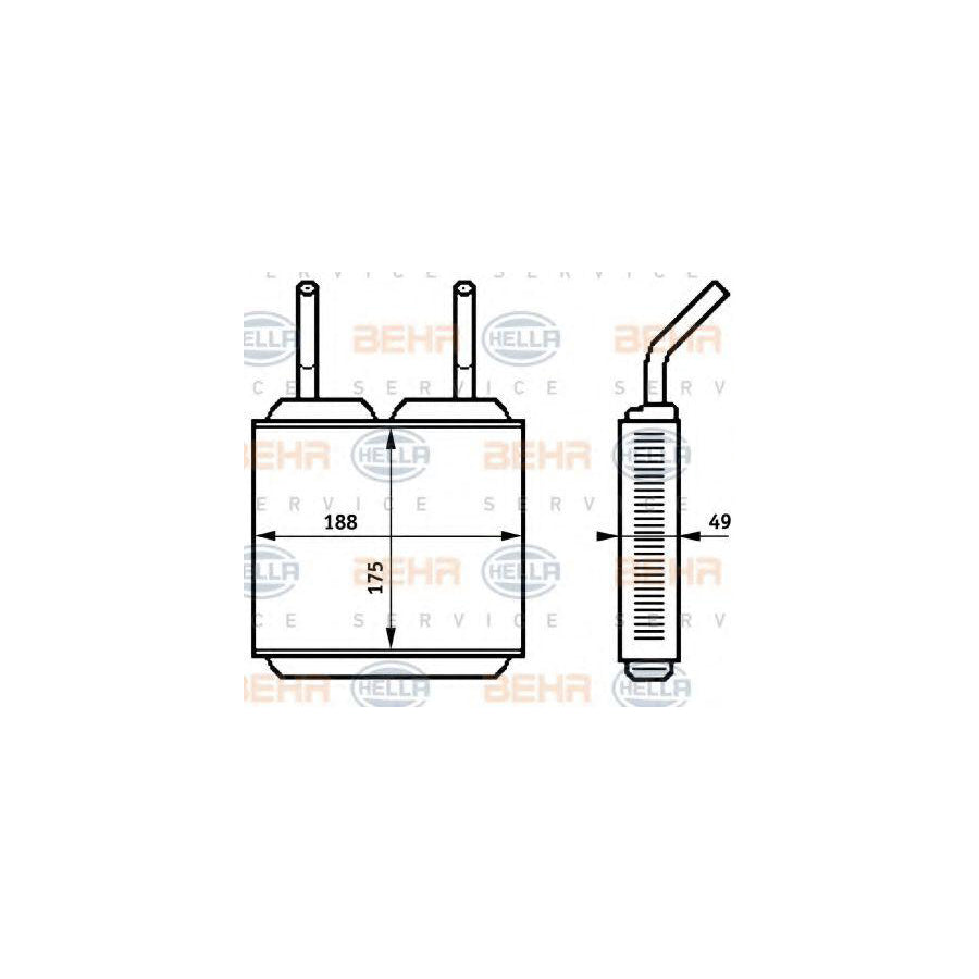 Hella 8FH 351 313-271 Heater Matrix