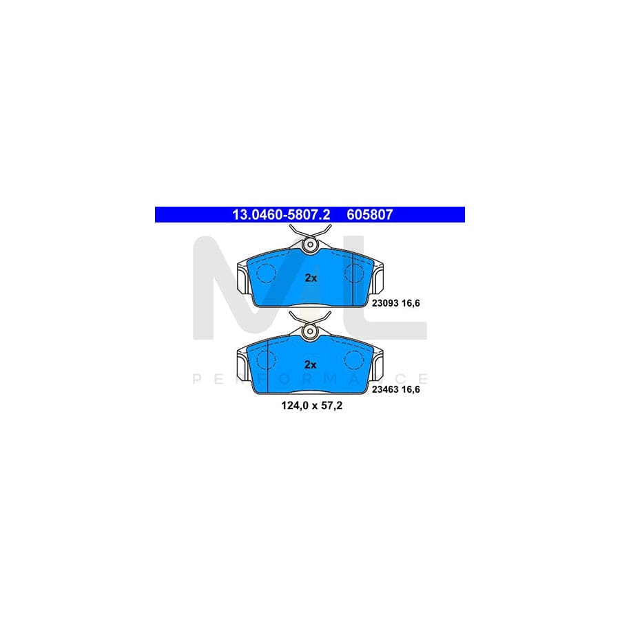 ATE 13.0460-5807.2 Brake pad set excl. wear warning contact | ML Performance Car Parts