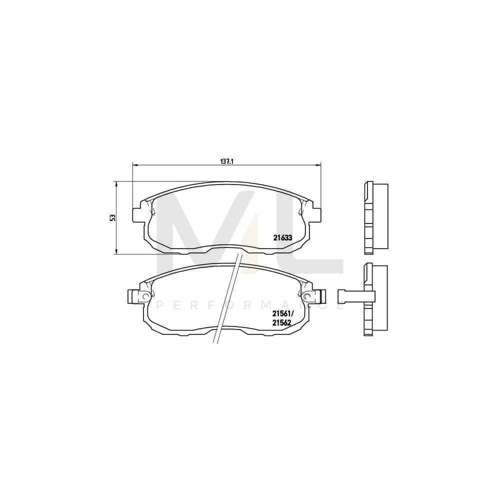 Brembo P 56 021 Brake Pad Set With Acoustic Wear Warning | ML Performance Car Parts