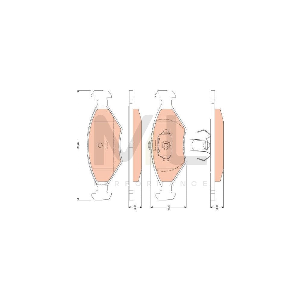 TRW Gdb1751 Brake Pad Set Not Prepared For Wear Indicator | ML Performance Car Parts