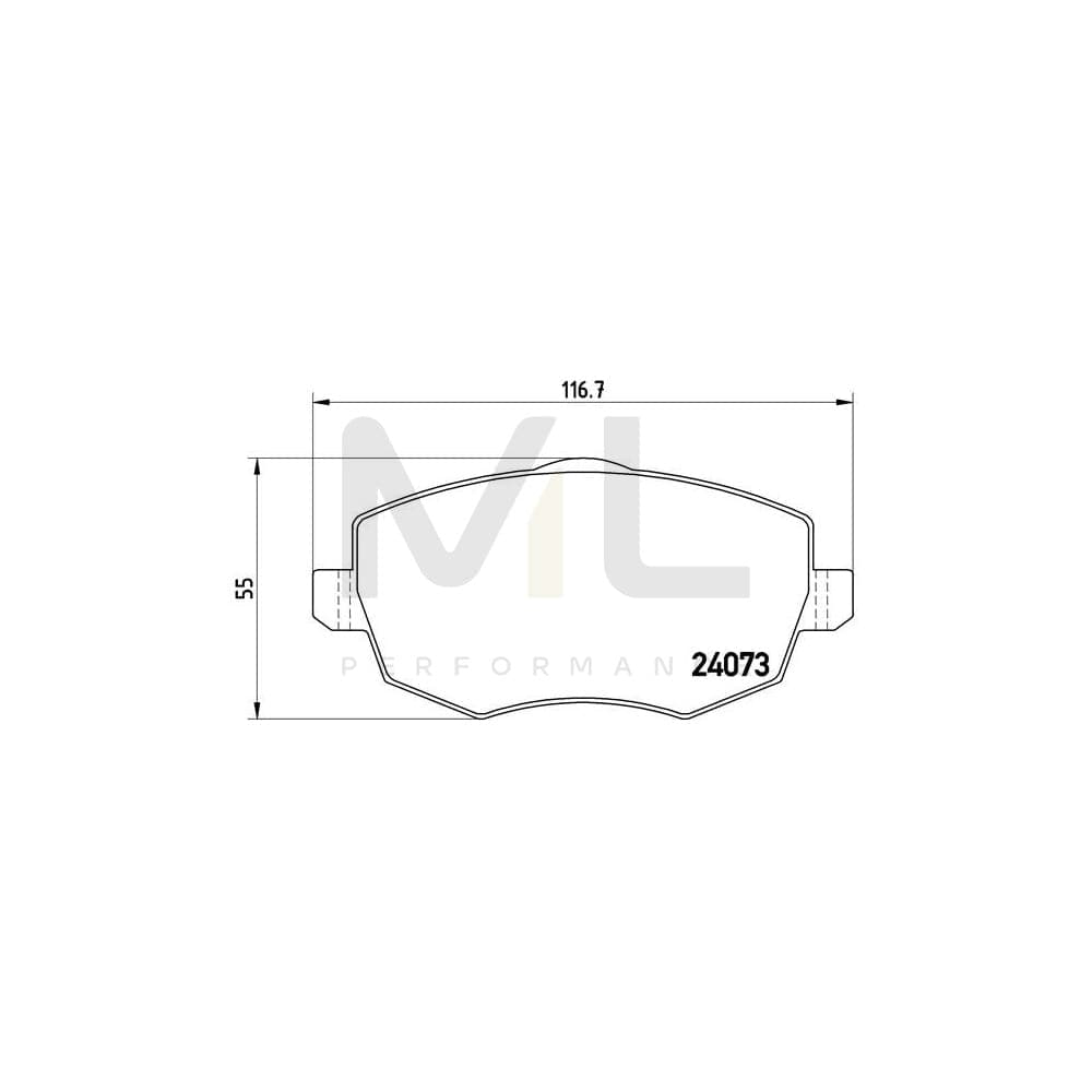 Brembo P 23 095 Brake Pad Set For Lancia Ypsilon Ii (843) Excl. Wear Warning Contact | ML Performance Car Parts