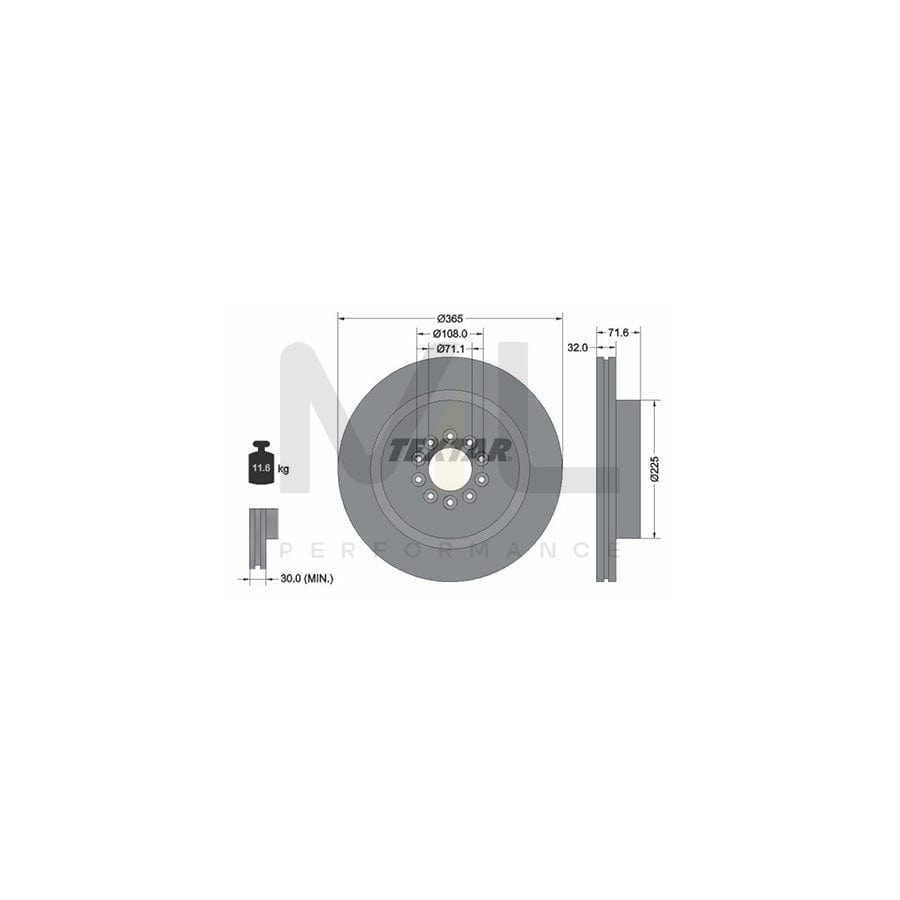 TEXTAR PRO 92223103 Brake Disc Internally Vented, Coated, without wheel hub, without wheel studs | ML Performance Car Parts