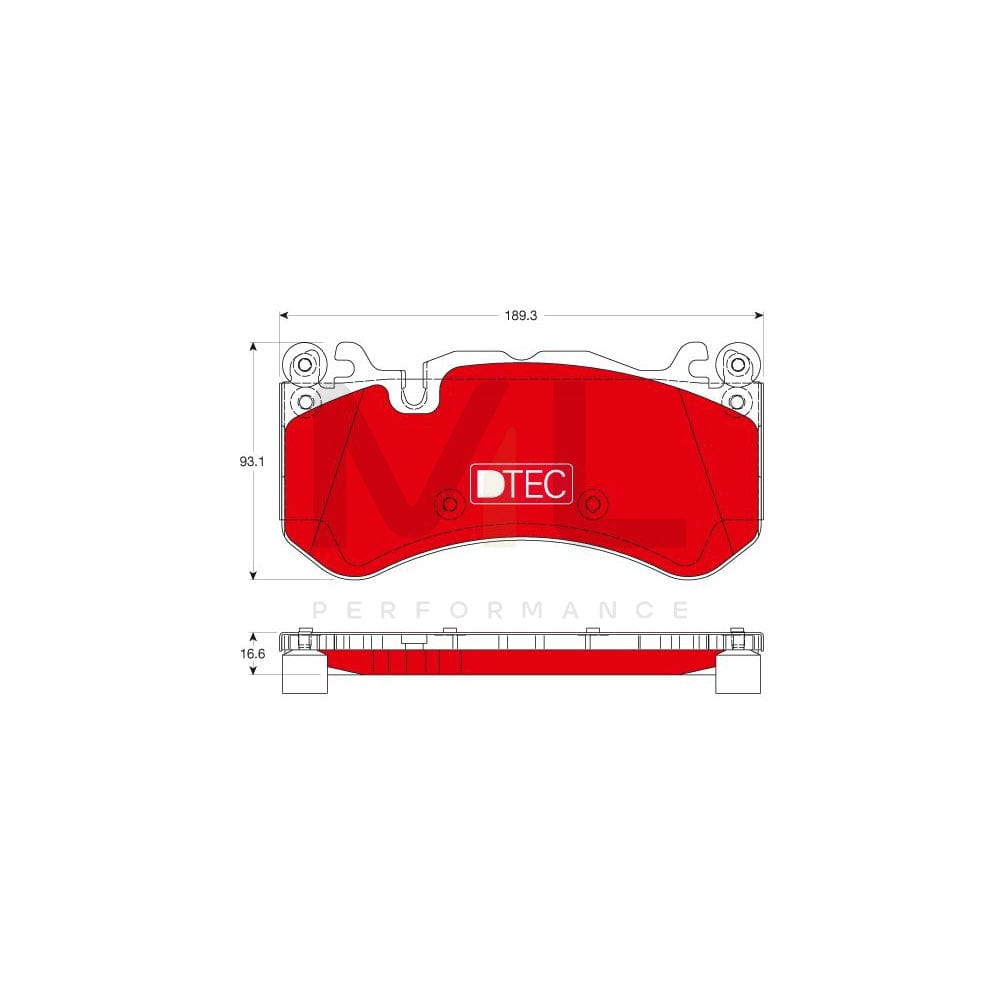 TRW Dtec Cotec Gdb1734Dte Brake Pad Set Prepared For Wear Indicator | ML Performance Car Parts