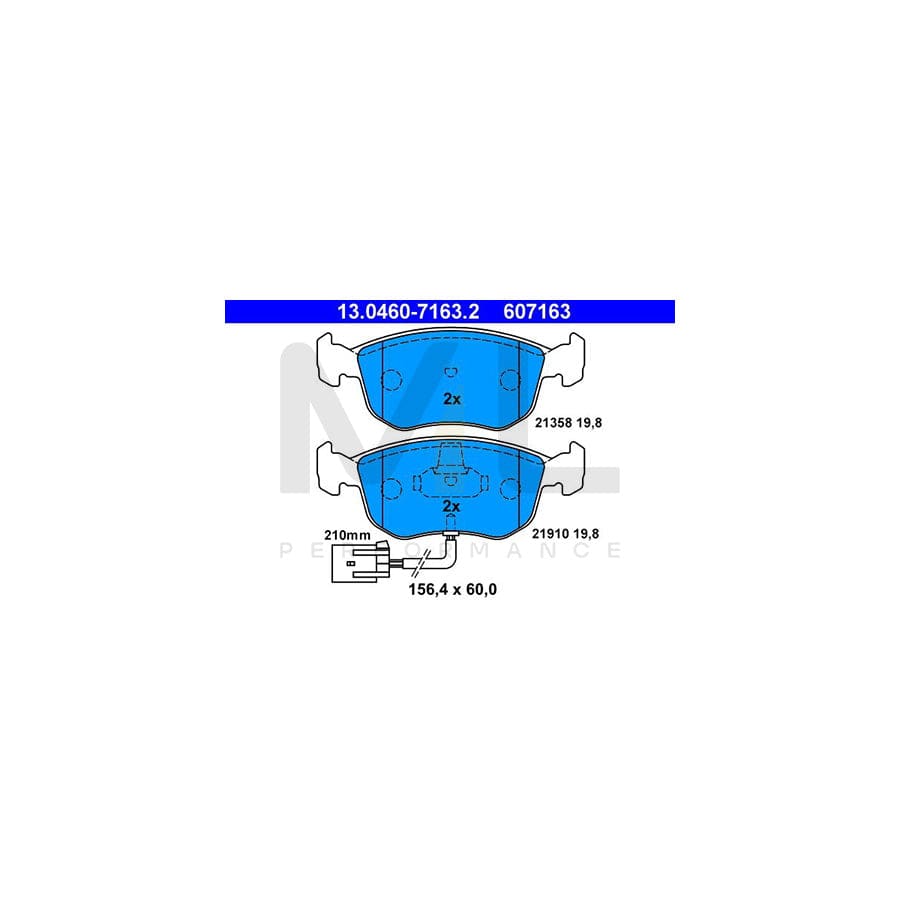 ATE 13.0460-7163.2 Brake pad set for FORD MONDEO incl. wear warning contact | ML Performance Car Parts