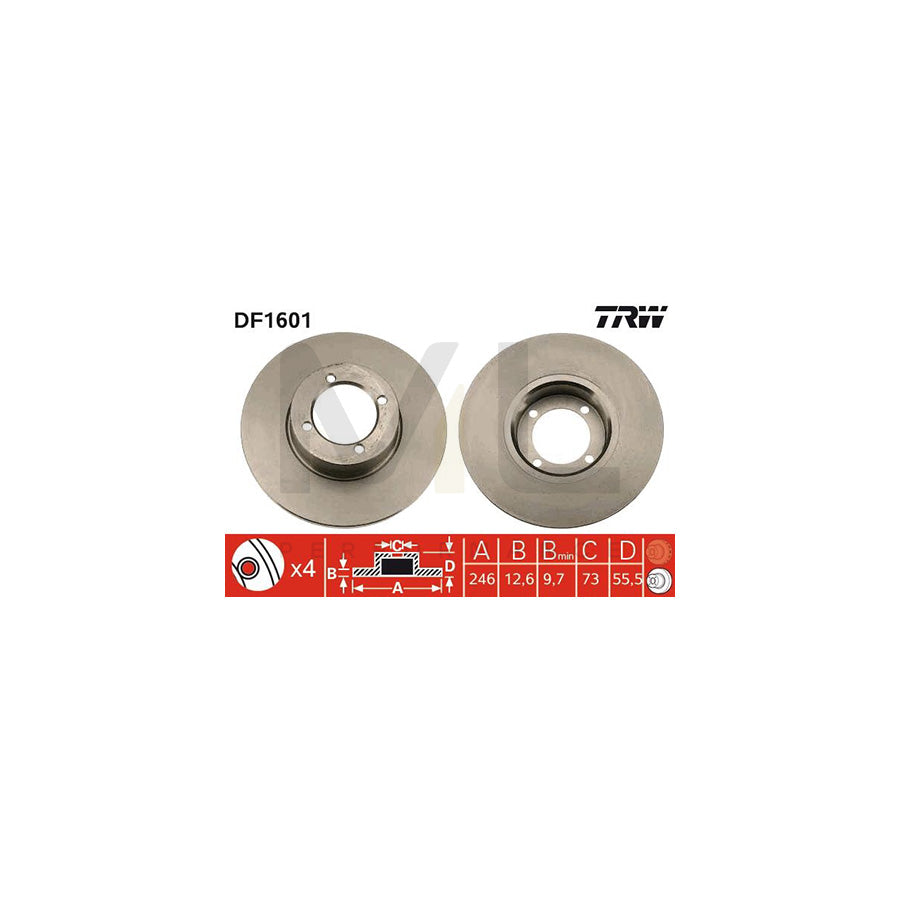 TRW DF1601 Brake Disc Solid | ML Performance Car Parts