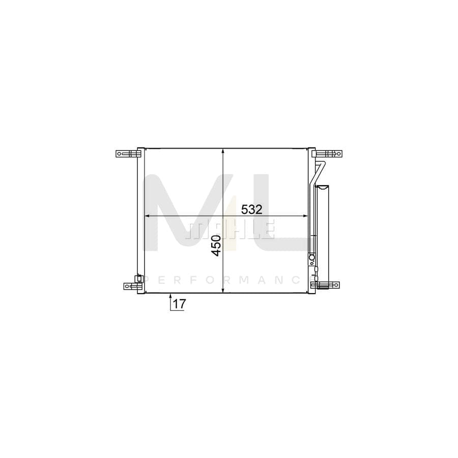 MAHLE ORIGINAL AC 707 000S Air conditioning condenser for CHEVROLET AVEO with dryer | ML Performance Car Parts