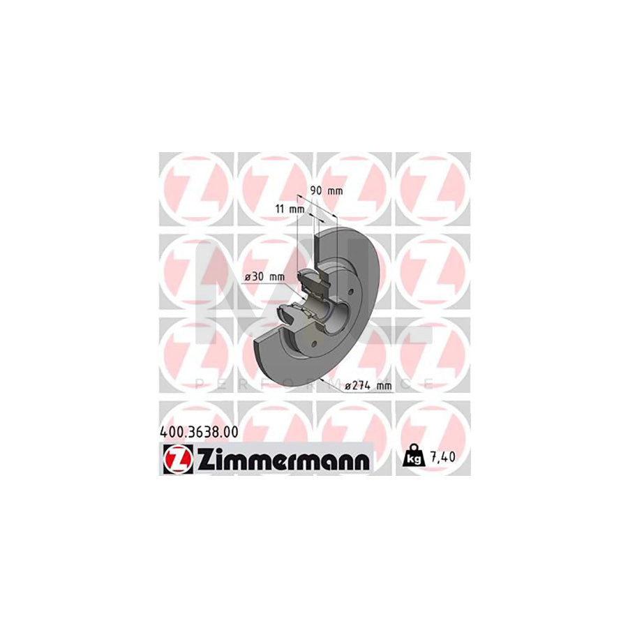 ZIMMERMANN 400.3638.00 Brake Disc suitable for MERCEDES-BENZ CITAN Solid, with ABS sensor ring, with wheel bearing | ML Performance Car Parts