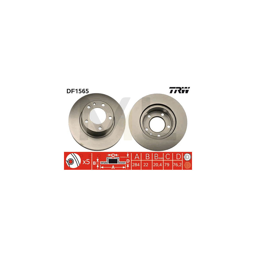 TRW DF1565 Brake Disc for BMW 5 Saloon (E28) Vented | ML Performance Car Parts