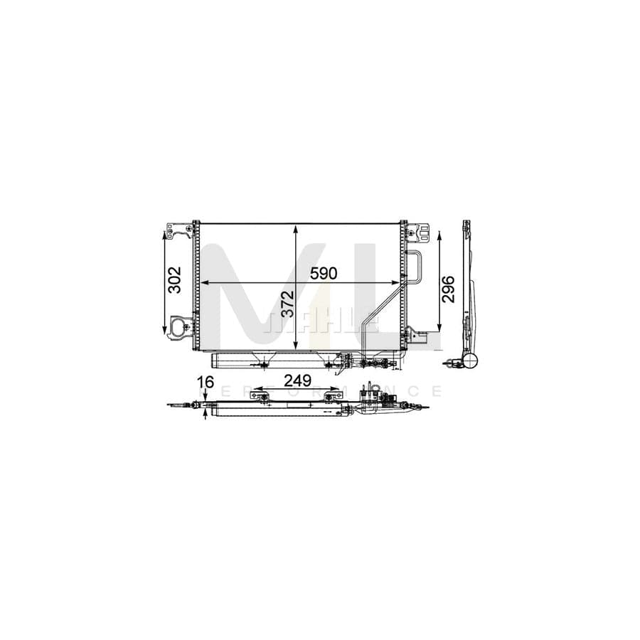 MAHLE ORIGINAL AC 450 000P Air conditioning condenser with dryer, with pressure switch | ML Performance Car Parts