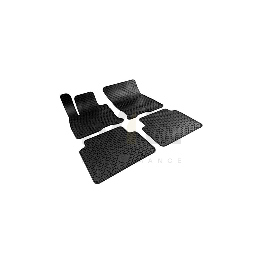 WALSER RubberLine 50876 Floor mat set Elastomer, Front and Rear, Quantity: 4, Black | ML Performance Car Parts