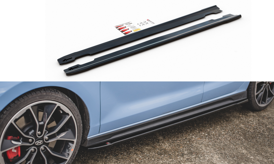 Maxton Design HY-I30-3-N-SD3T Side Skirts Diffusers V.4 Hyundai I30N MK3 / MK3 FL Hatchback / Fastback | ML Performance UK Car Parts