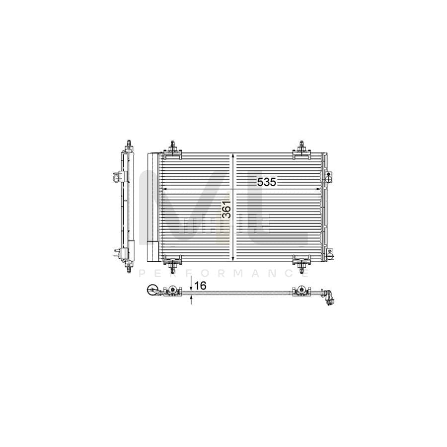 MAHLE ORIGINAL AC 587 000P Air conditioning condenser with dryer | ML Performance Car Parts