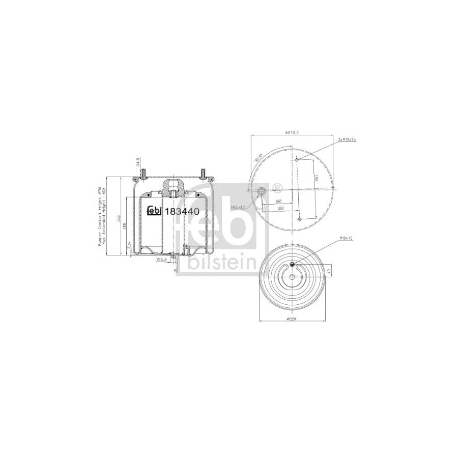 Febi Bilstein 183440 Boot, Air Suspension