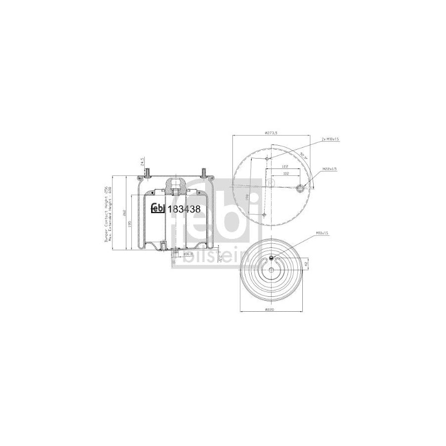 Febi Bilstein 183438 Boot, Air Suspension