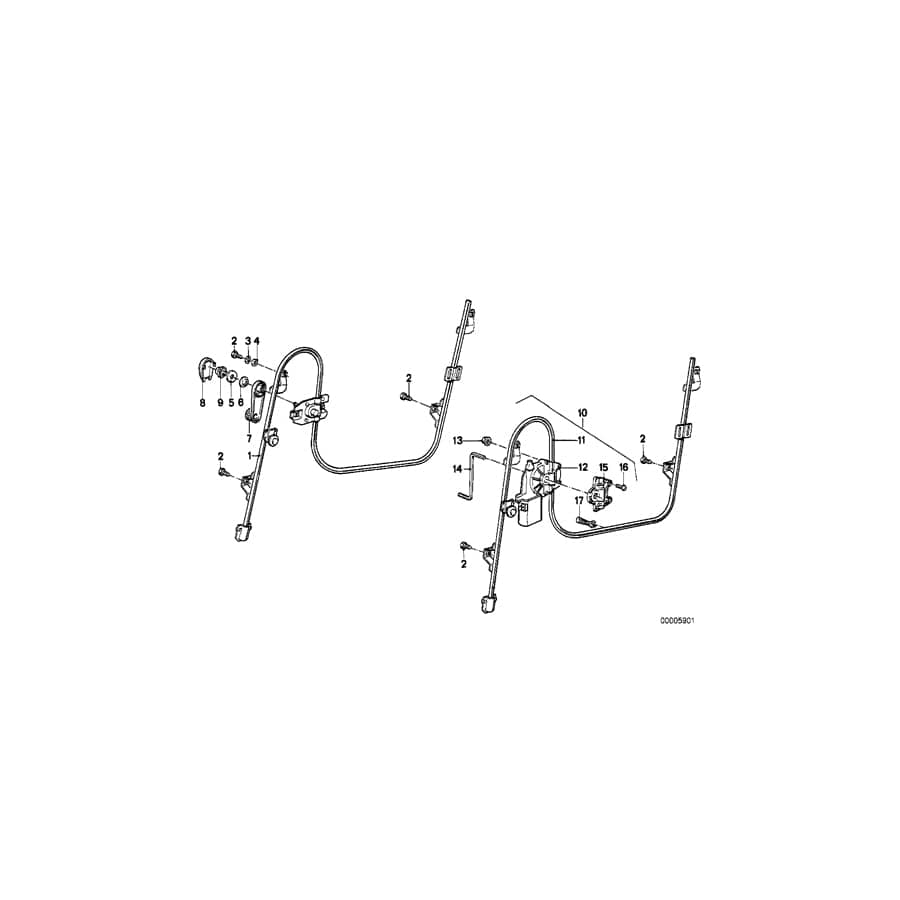 Genuine BMW 51351911385 E30 Electr.Window Lifter Rear Left (Inc. 325ix, 318i & 323i) | ML Performance UK Car Parts