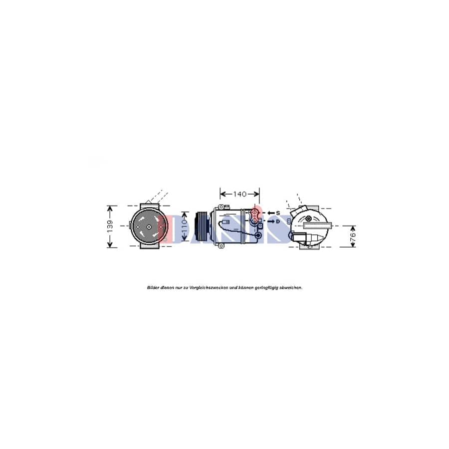 AKS Dasis 851666N Compressor, Air Conditioning | ML Performance UK