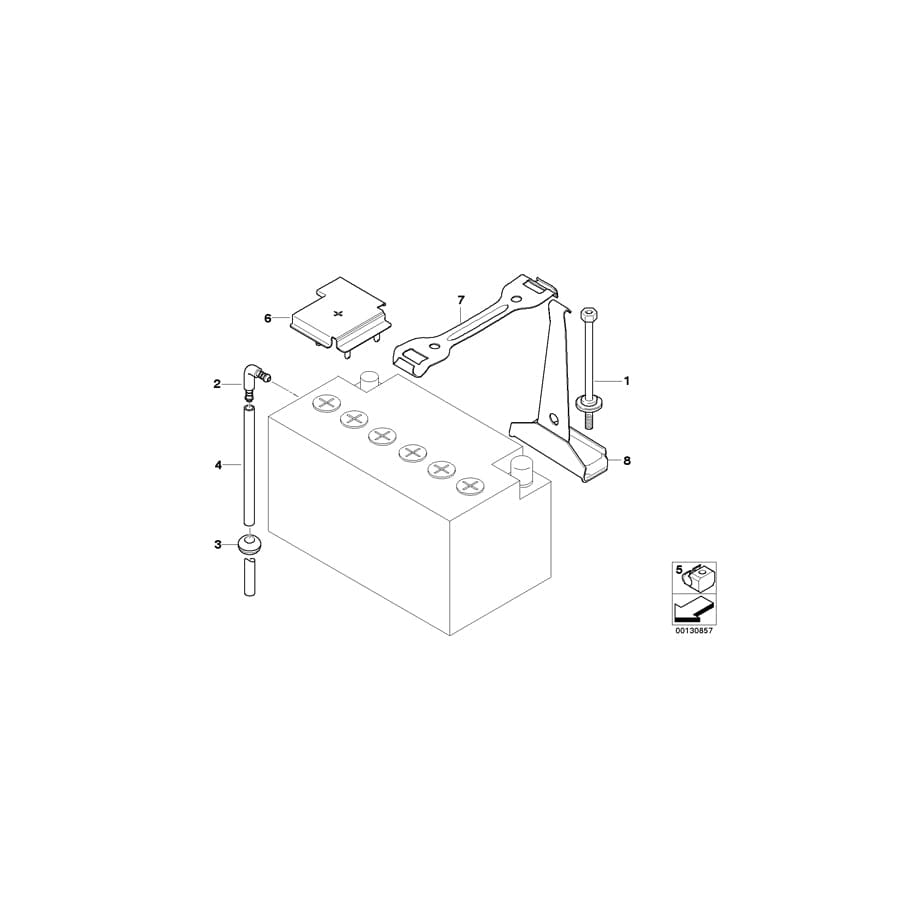 Genuine BMW 51713400584 E83 E83 Battery Hold Down (Inc. X3 2.5i) | ML Performance UK Car Parts