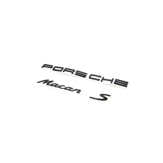 Genuine Porsche 'Porsche Macan S' Rear Badge, In Black (High-Gloss) Porsche Macan | ML Performance UK Car Parts