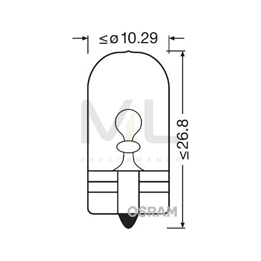 OSRAM ORIGINAL 2827 Bulb, indicator 12V 5W, WY5W, W2,1x9,5d | ML Performance Car Parts