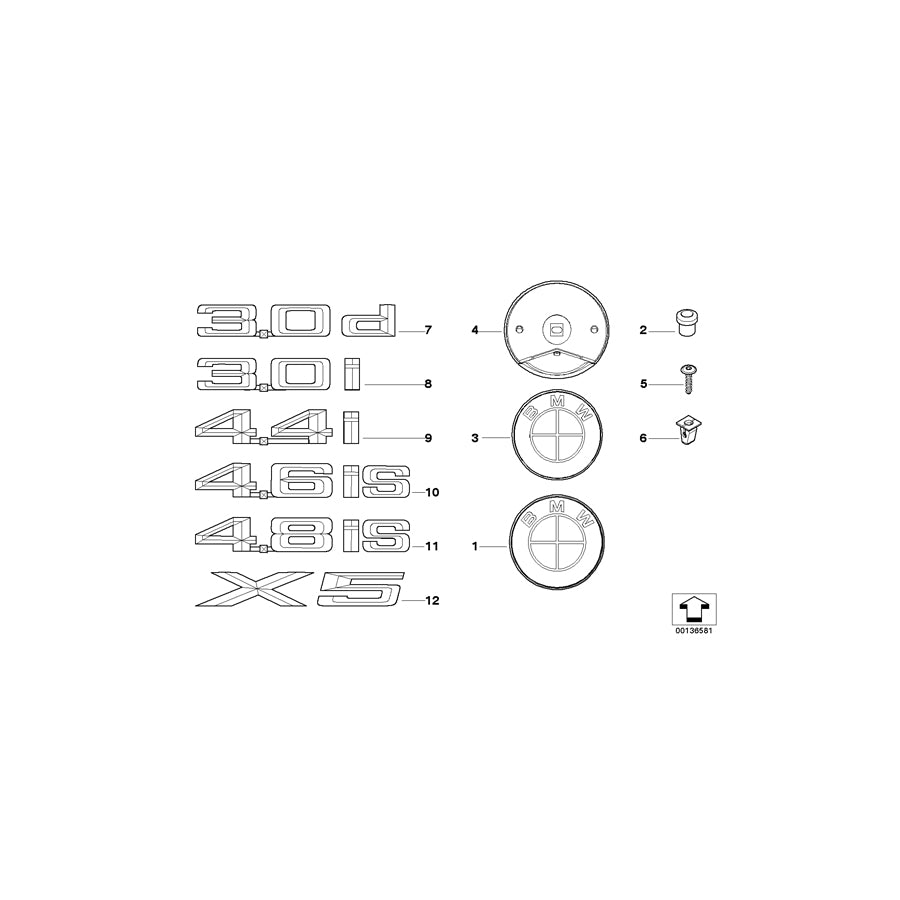 Genuine BMW 51147008543 E53 Emblem Adhered Right - 4.4I - (Inc. X5 4.4i) | ML Performance UK Car Parts