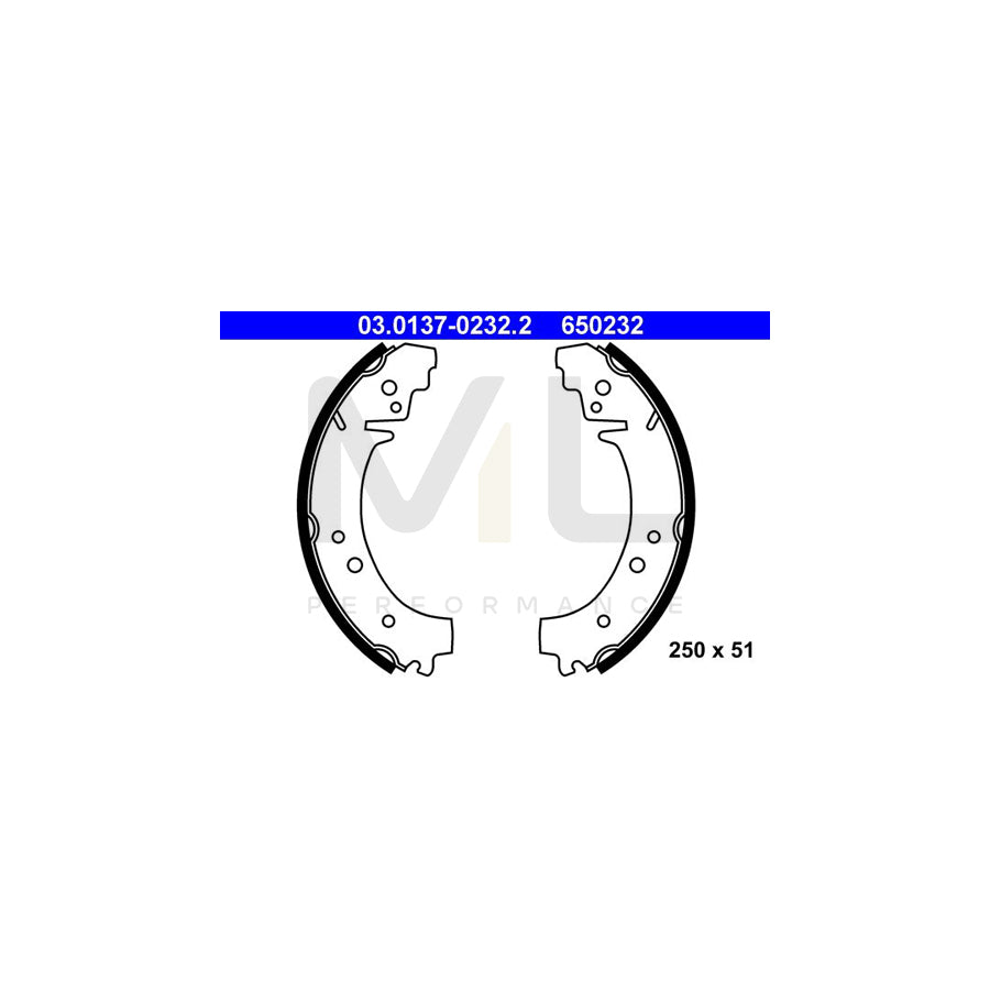 ATE 03.0137-0232.2 Brake Shoe Set | ML Performance Car Parts