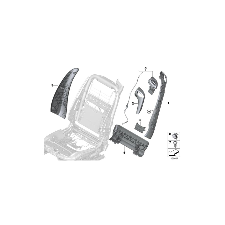 Genuine BMW 52107374782 F33 Trim For Backrest, Outer Right VENETOBEIGE (Inc. 428iX, 435i & 420d) | ML Performance UK Car Parts