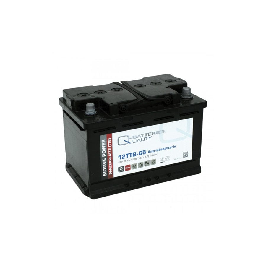 Q-Batteries 12TTB65 12V 65Ah (C20) closed block battery, positive tube plate | ML Performance UK Car Parts