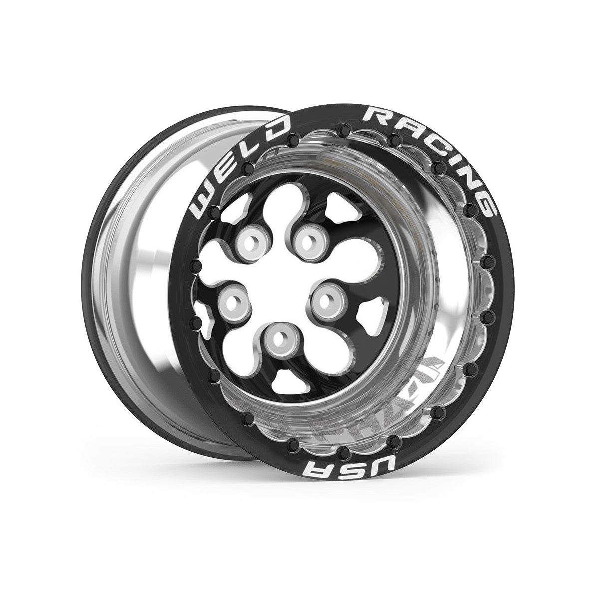 Weld 83B512210F Alpha-1 Wheel 15x12 5x4.5 ET-38 BS5 Black Center - Polished Shell