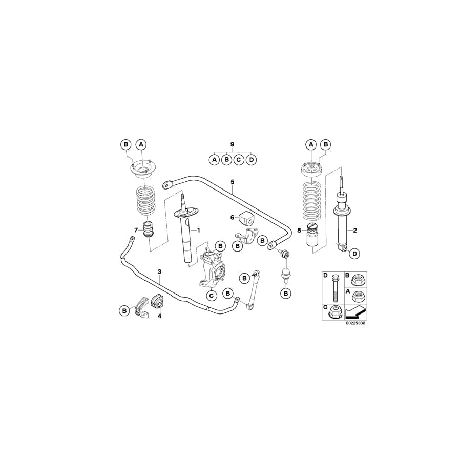 Genuine BMW 31326764461 E60 E60 Left Front Spring Strut (Inc. 530i, 525d & 520i) | ML Performance UK Car Parts