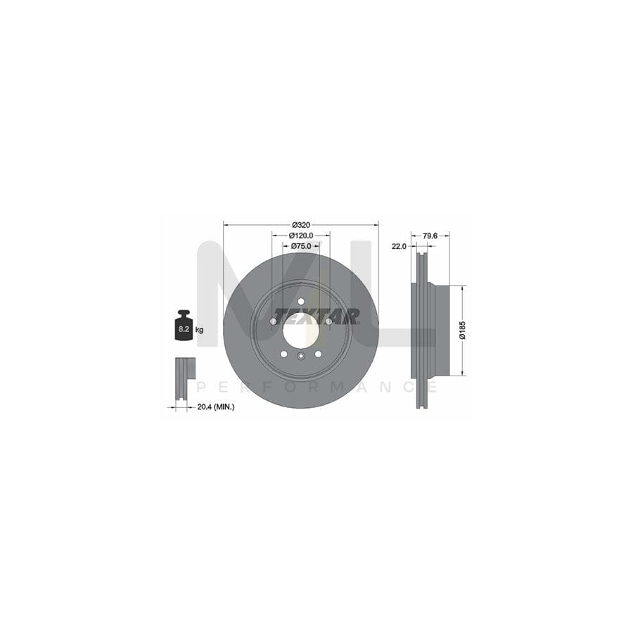 TEXTAR 92141600 Brake Disc for BMW X3 (E83) Externally Vented, without wheel hub, without wheel studs | ML Performance Car Parts