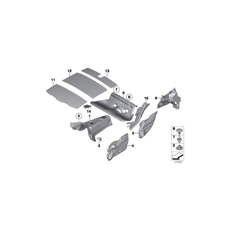 Genuine BMW 51482991039 E84 Sound Insulating Roof Rear (Inc. X1 16d, X1 35iX & X1 20dX) | ML Performance UK Car Parts