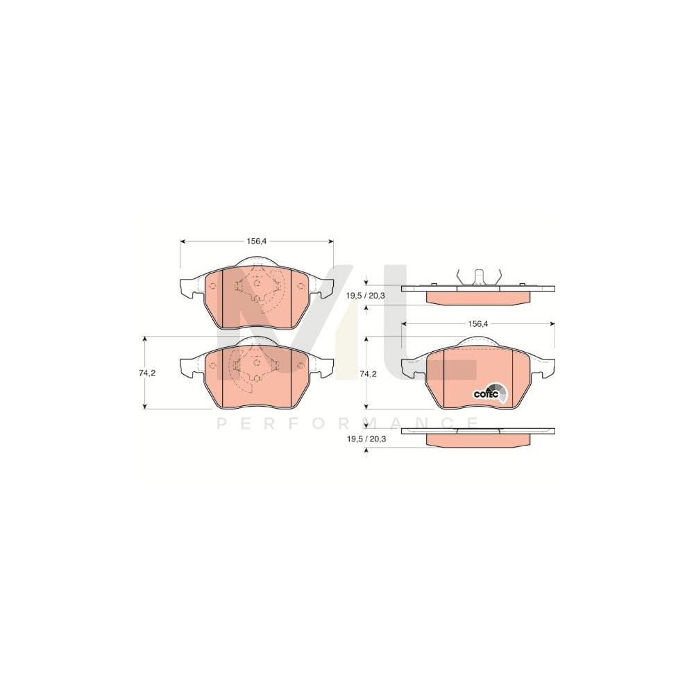 TRW Cotec Gdb1200 Brake Pad Set Not Prepared For Wear Indicator | ML Performance Car Parts