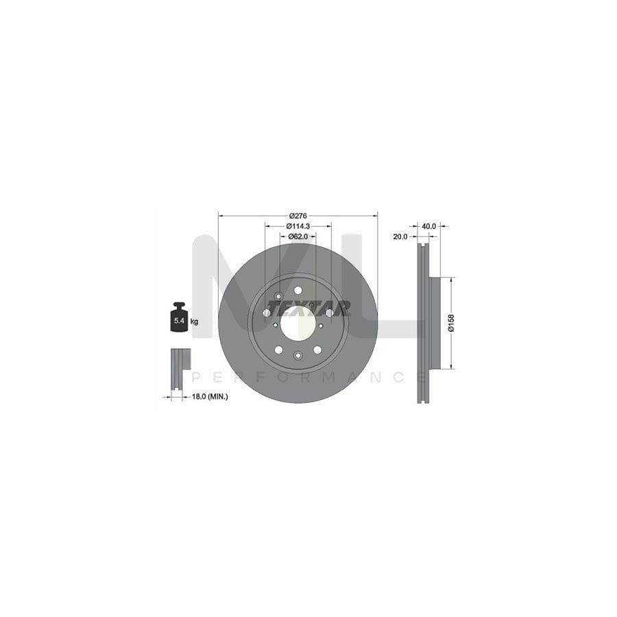 TEXTAR PRO 92204703 Brake Disc for SUZUKI Swift III Hatchback (MZ, EZ) Externally Vented, Coated, without wheel hub, without wheel studs | ML Performance Car Parts