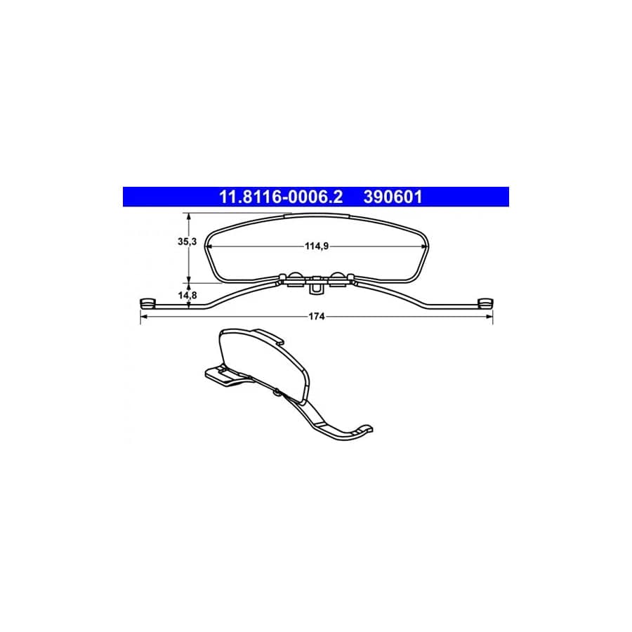 ATE 11.8116-0006.2 Spring, Brake Caliper