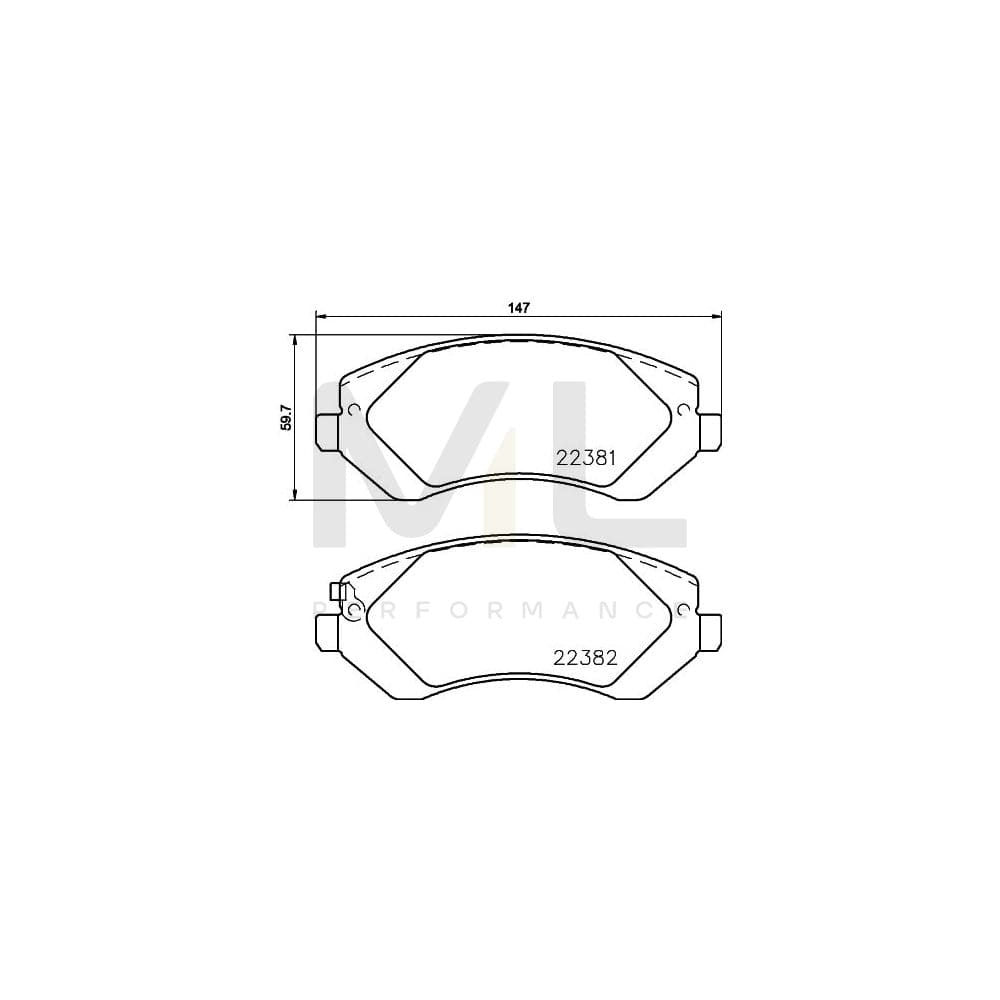 Hella 8DB 355 024-881 Brake Pad Set With Acoustic Wear Warning | ML Performance Car Parts