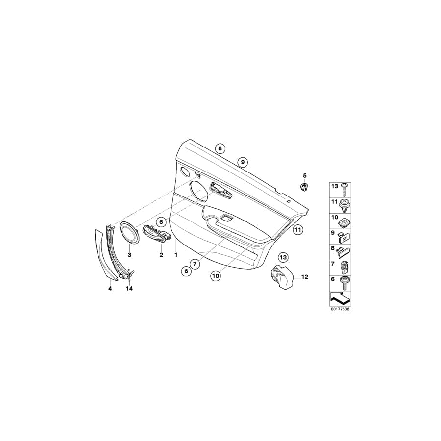 Genuine BMW 51429167952 E90 E91 Door Trim Panel, Rear, Right OYSTER (Inc. 330xd, 335xi & 335d) | ML Performance UK Car Parts