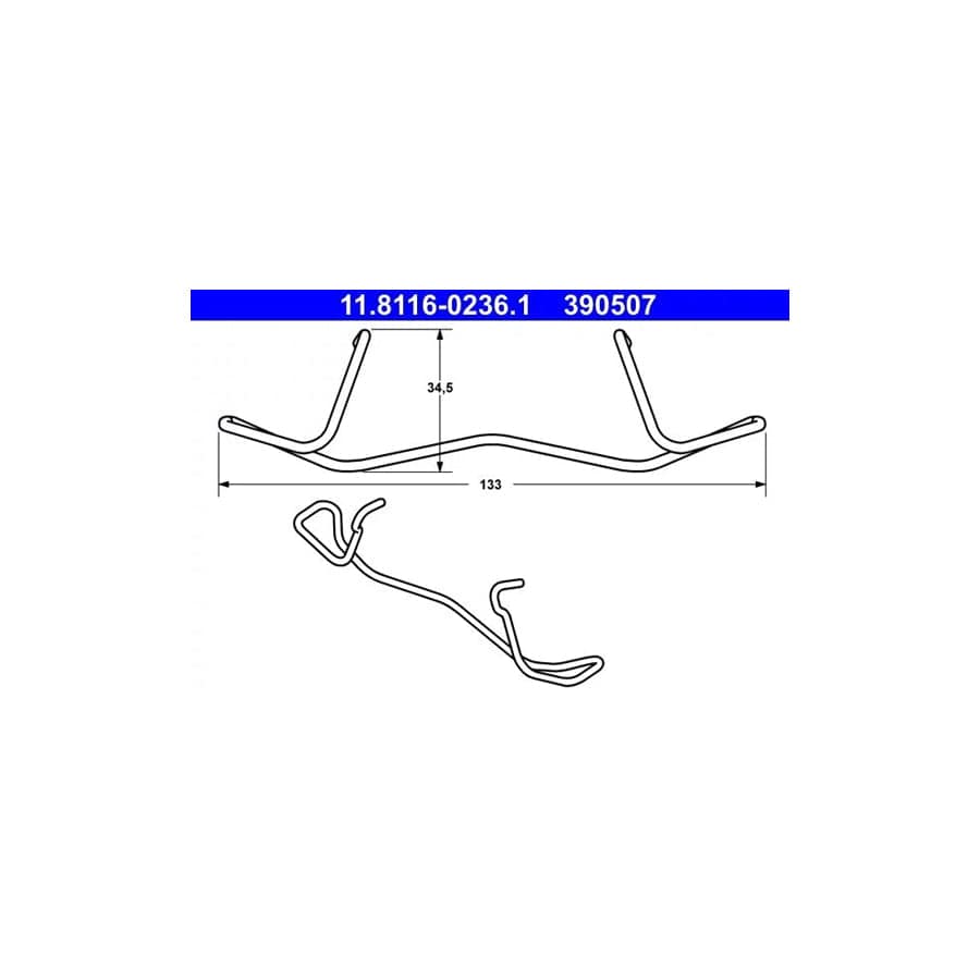 ATE 11.8116-0236.1 Spring, Brake Caliper