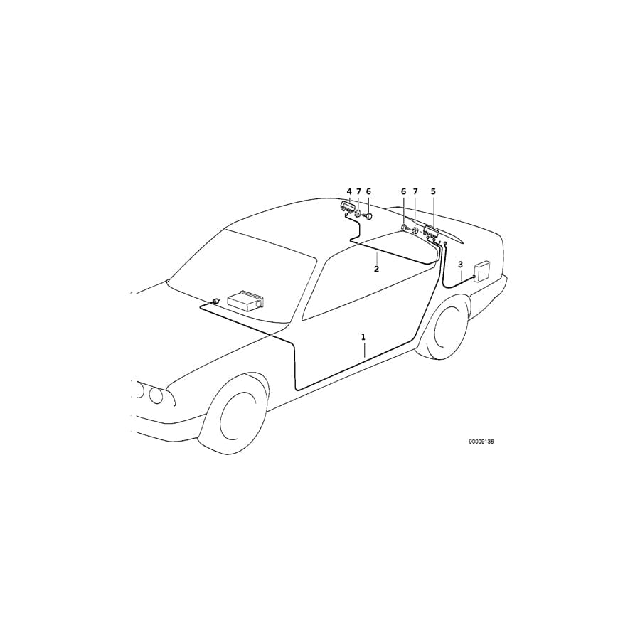 Genuine BMW 65258375177 E36 Antenna Cable 4030MM (Inc. 328i, M3 & 318is) | ML Performance UK Car Parts